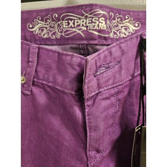 Express Women's Zelda Slim Fit Ultra Low Rise Purple Jean Legging Size 6 NWT - Picture 5 of 13